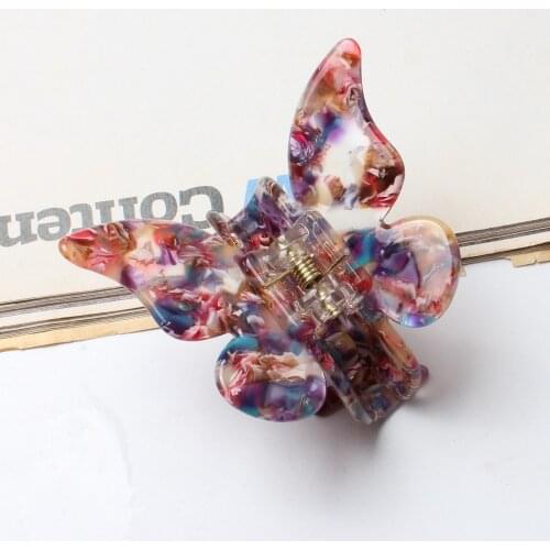 Butterfly Hair Claw Acetate Resin Hairpin Clip Gradient Tie-Dye Colored Styling Tools Barrettes for Women Girls Hair Accessories