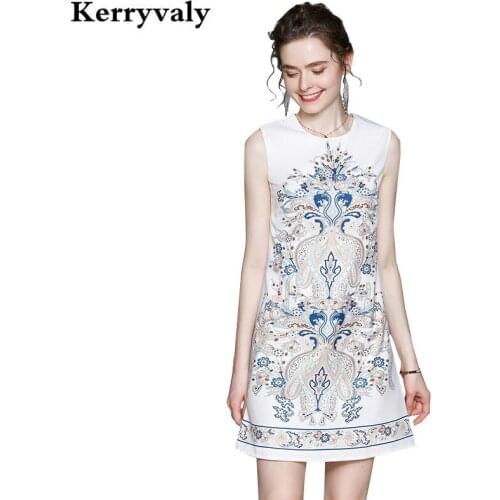 Summer Women Vest Printed Midi Party Dress Robe Femme T 2021 Robe Vintage Fashion Sleeveless Ladies Dresses Ropa Mujer K8101