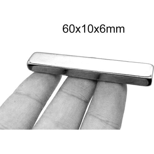 1/2/5/10PCS 60x10x6 Big Neodymium Magnet sheet 60mm x 10mm Magnetizing Permanent Magnet 60x10x6mm strong powerful Magnet 60*10*6