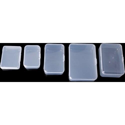 1Pc Rectangular Plastic Clear Transparent Storage Box Collection Container Organizer