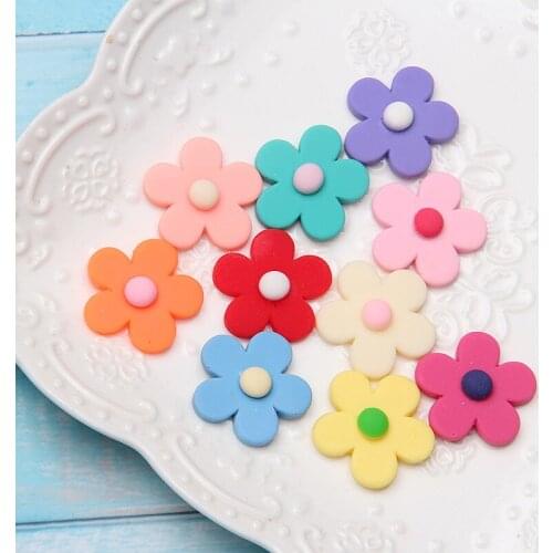 10Pcs/lot 25mm 10 Color Resin Sunflower Diy Jewelry Making Cellphone Shell Fridge Accessories Materials Wholesale Cabochons