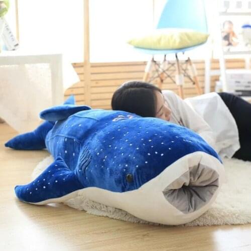 150cm Large Size Soft Shark Doll Blue Whale Stuffed Soft Shark Sea Fish Plush Pillow Lovely Children Baby Doll Gift