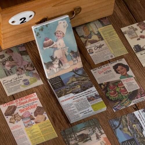 30 Pcs Retro Sticker Middle Size Vintage Natural Plants Scrapbook Washi Stickers And Background Paper For Diary Decoration