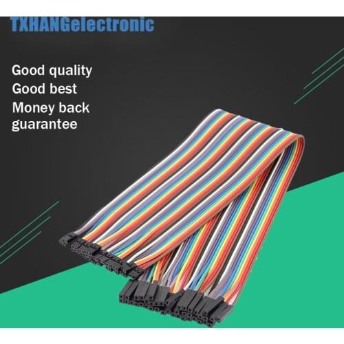 40pcs 20cm 2.54mm 1p-1p Pin Female to Female Color Breadboard Cable Jump Wire Jumper