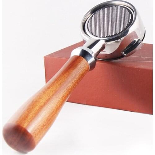58MM Modified Filter Coffee Machine Handle Stainless Steel Bottomless Solid Wood for Aibo E61 Handle Portafilter
