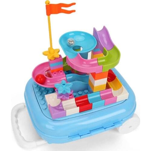 60PCS Roller Coaster Building Block Toy Environmental Friendly Educational Flash Balls Building Block Environmental Friendly ABS