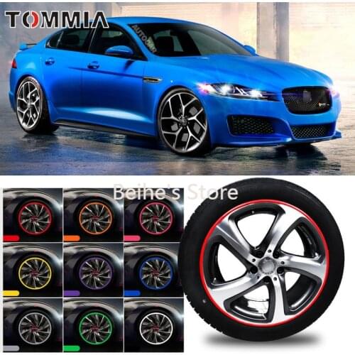 8M Car Wheel Hub Rim Edge Protector Ring Tire Strip Guard Rubber Decals For Jaguar XF