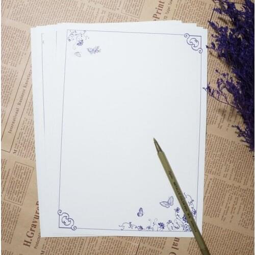 8pcs Ancient Chinese style vintage letter paper Beautiful blue and white