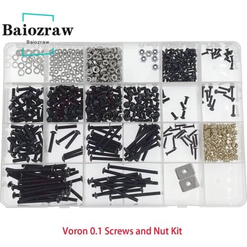 Voron 0.1 Voron 0 3D Printer DIY Project Fasteners Screws Nuts Full Kit Voron 0.1 3D Printer Screws Full Kit