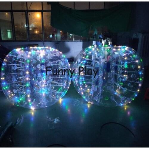 Free pump colorful led Inflatable Bumper Ball Suit led walk in pvc soccer football bubble ball with light Bubble Soccer Ball