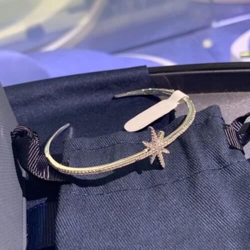 Brand 1:1Luxury Brand Bangle High Quality Silver Color Meteor Star Bracelet Cuff Zirconia Stones Statement Fashion Women Jewelry