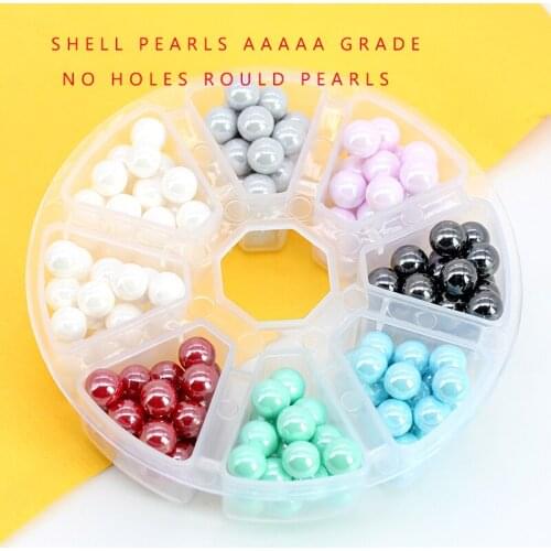 6/8/10mm shiny ABS Imitation pearls No Hole Round Loose Beads acrylic beads Counter dispaly jewelry making accessories supplies