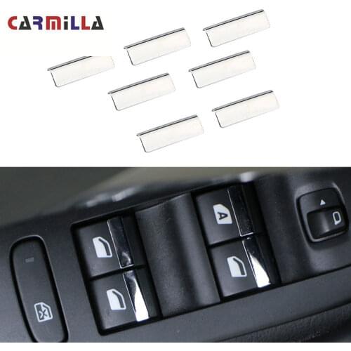 Carmilla ABS Chrome Car Window Switch Decorative Sequins Lifter Dedicated Sticker for Peugeot 2008 208 2014 - 2017
