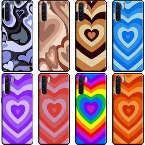 Latte Love Brown Heart Aesthetic Soft For OPPO A53 A31 A5 A9 2020 A1K A3S A5S A15 A52 A72 A91 F5 F7 Reno 4 Pro 2Z Case
