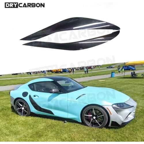 For Toyota Supra A90 Coupe 2 Door 2019 2020 Carbon Fiber Car Door Side Fender Vents Trims Frame Decoration Cover FRP