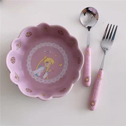 Cartoon water ice moon porcelain plate creative food dishes lovely white plate steak rice soup tableware gift porcelain plate
