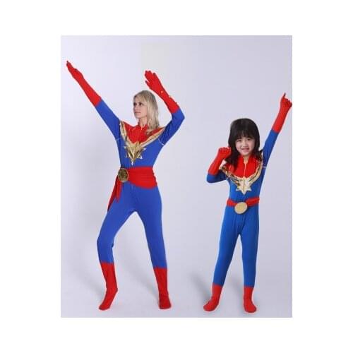 Marvels captain cosplay for adult childrens costume The Adventures of Captain Marvel women girl Superhero Marvel Carol Danvers