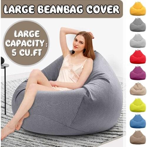 Large Small Lazy BeanBag Sofas Cover Chairs without Filler Linen Cloth Lounger Seat Bean Bag Pouf Puff Couch Tatami Living Room