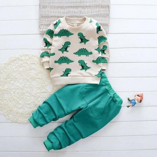 Menoea Baby Boys Clothes Sets for Kids Toddler Clothing 2021 Autumn Fashion Cartoon Dinosaur Tops Jeans Casual Costumes 1-5Years