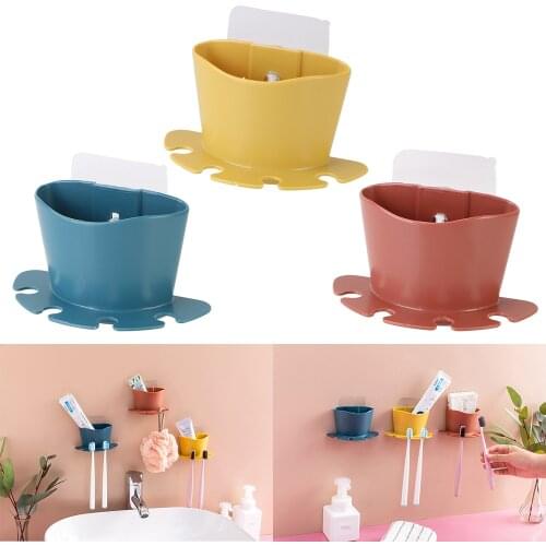 Multifunctional Toothbrush Holder Bathroom Accessories Toothpaste Storage Rack Shaver Storage Rack Wall Mount Organizer