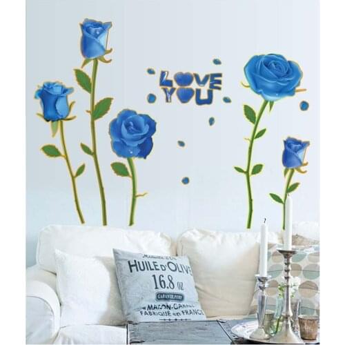 Can Remove A Romantic Rose Decorative Children Toy Gold Blue Demon Ji Marriage Room Tv Setting Stickers Sofa Cartoon Animation