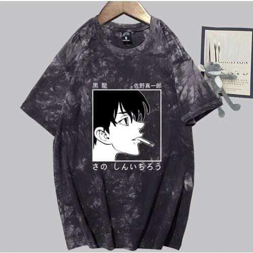 Mens T-shirt Tokyo Revengers Anime Sano Shinichiro Cartoon Print Funny Harajuku Fashion Hip-hop Streetwear Crew Neck T-shirt
