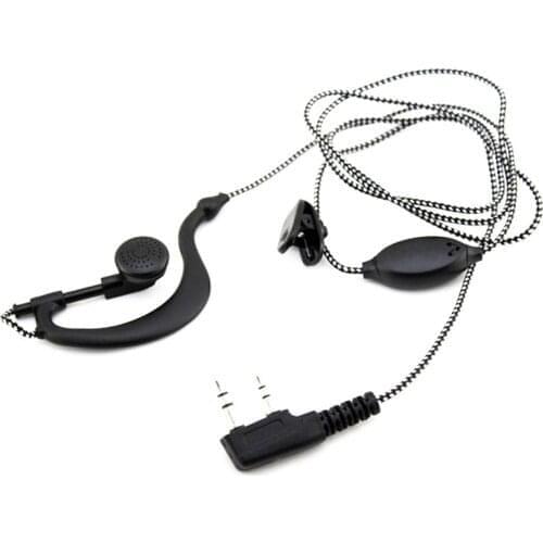 Reliable knit cable headphone K plug 2pins for Kenwood Baofeng 888s uv5r uv82 TYT Wouxun Puxing Quansheng etc walkie talkie