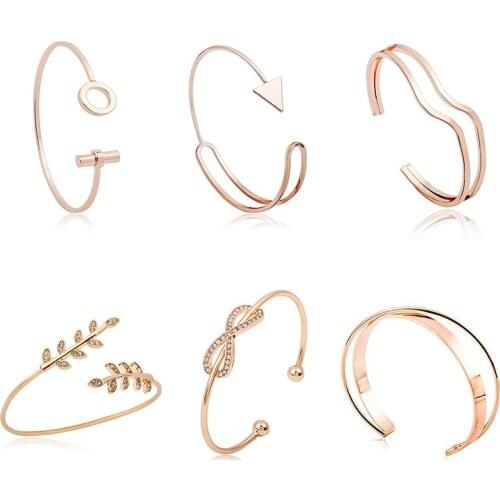 New design open cuff bangles for women men fashion cool bangle bracelets silver-color black geometry shape jewelry #BR011-19