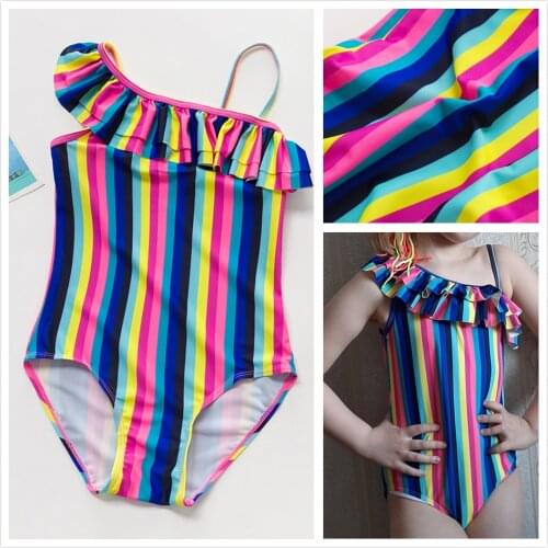 5~14Y Teenager Girls Swimsuit Striped print Girls Swimwear One piece Kids swimwear High quality Children Swimwear -ST188NEW