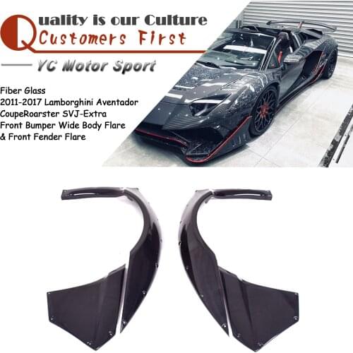 Fiber Glass Front Bumper Wide Body Flare & Front Fender Flare Fit For 2011-2017 Aventador Coupe Roarster SVJ-Extra