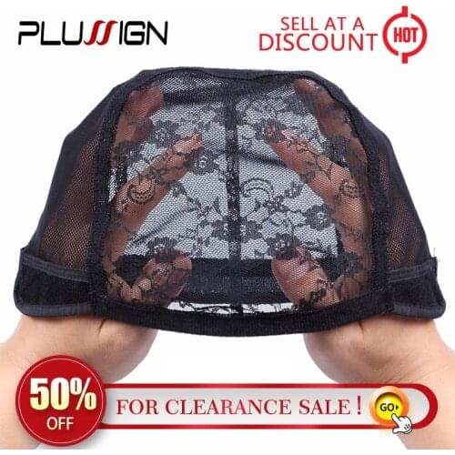 Plussign Clearance Sale 50% Off Adjustable Lace Cap For Wigs Weave Cap For Making a Wig Single Lace On The Frontal Soft Wig Caps
