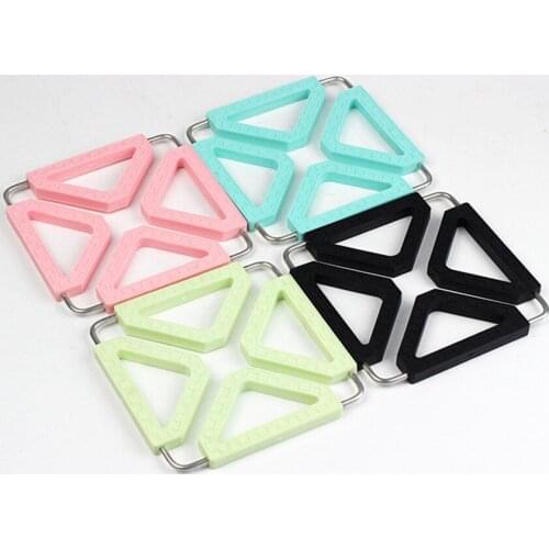 Rubber Mat Expandable Hot Pot Holder with Stainless Steel Frame for Home Kitchen, Heat Resistant Insulated Hot Pad Coaster