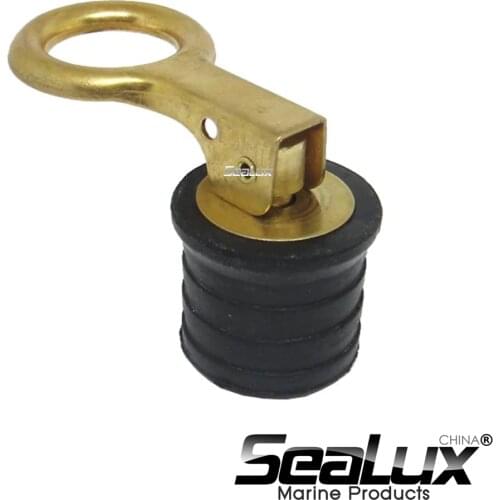 Sealux Compression Plug Rubber Brass Snap Handle Drain Plug 1.25 inch for Boat Yacht Fishing Marine Accessories Hardware
