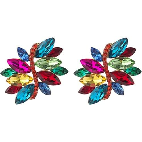 ZHINI Bohemia Colorful Crystal Dangle Drop Earrings for Women Punk Water Statement Earring Wedding Fashion Jewelry Gift brincos