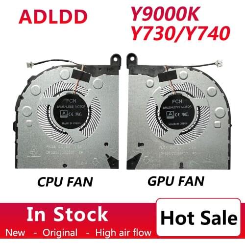 Laptop Replacement Cooler Fan For Lenovo Legion Y730 / Y740 / Y9000K (2019) CPU & GPU Cooling Fan DFS2001055R0T DFS2011055E0T