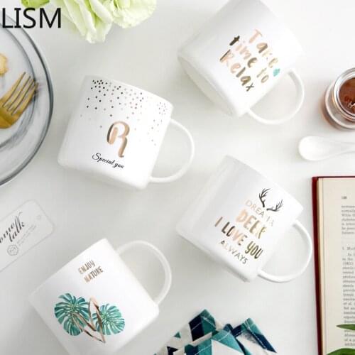 Modern Nordic Mugs with Spoon Creative Ceramic Mug for Couple with Handle Love Coffee Milk Mug Tea Cute Simple Cup Christmas Mug