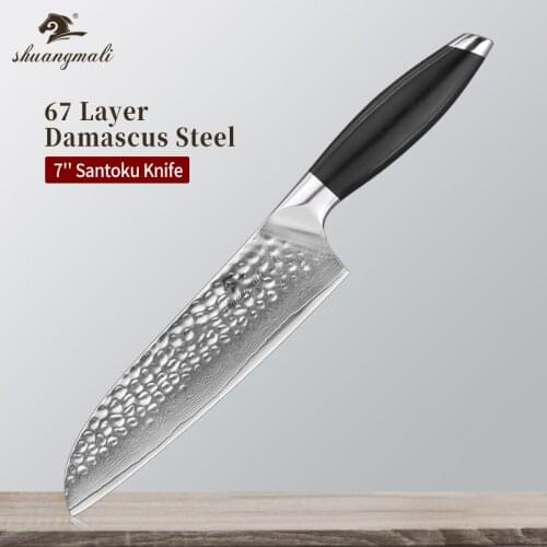 7 Inch Utility Chef Santoku Knife VG10 Damascus Steel Japanese Santoku Knives Kitchen Cooking Cleaver Vegetable Santoku Knife
