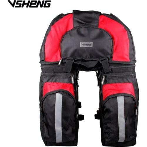 VSHENG Bicycle Bag Backpack Large Capacity Removable Bike Rear Seat Rack Package Cycling Storage Bag Riding Trunk Carrier Bag