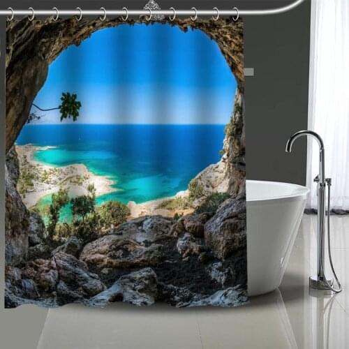 Cave Shower Curtains Custom Bathroom Curtain Waterproof Bathroom Fabric Polyester Shower Curtain180x200cm