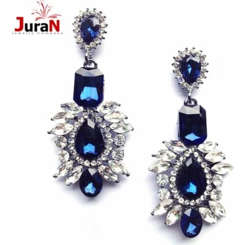 JURAN New Arrival Statement Big Crystal Shourouk Stud Earrings For Women Girl Party Earring 3 Colors Wholesale C1208