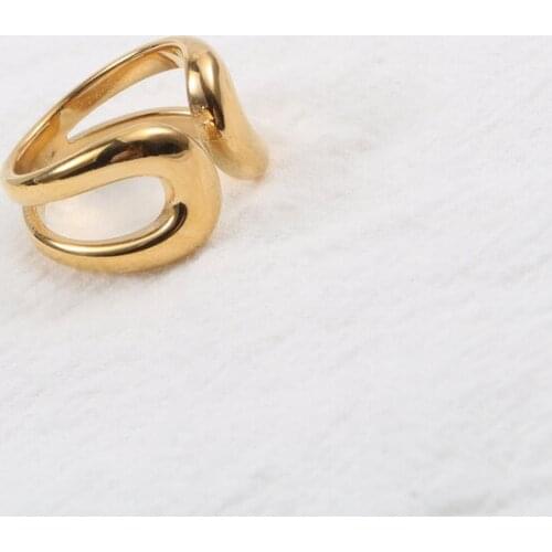 Stainless Steel Design Of 2021 Trend New Geometry Metal Ring Gift For Womens Pleated Gold Vintage Love Korean Style Jewelry