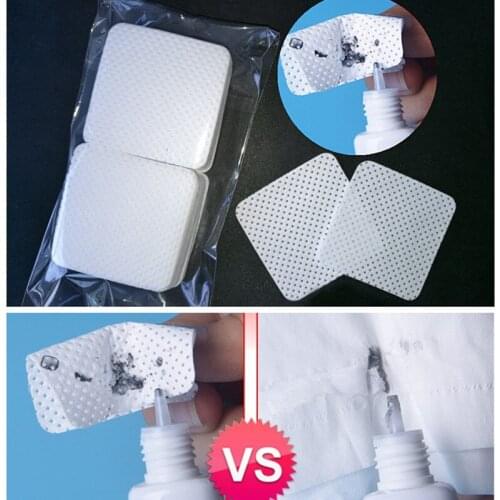 100Pcs Eyelash Glue Remover Wipe Lint-Free Paper Cotton Wipes The Mouth Of The Glue Bottle Prevent Clogging Glue Cleaner Pads