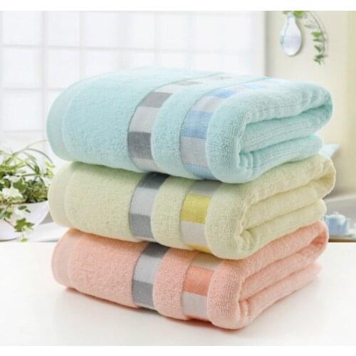 140x70cm Cotton Color Embroidered Beach Bath Towels Soft Terry Towel For Adults