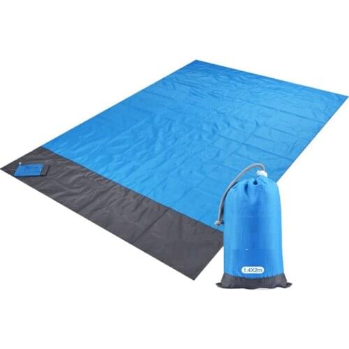 2x2.1m Waterproof Pocket Beach Blanket Folding Camping Mat Mattress Portable Lightweight Mat Outdoor Picnic Mat Sand Beach Mat