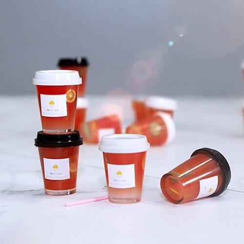 2Pcs 1/12 Doll House Miniature Fruit Tea Cup Beverage Simulation Drinks Model Toy For Mini Decoration Dollhouse Accessories