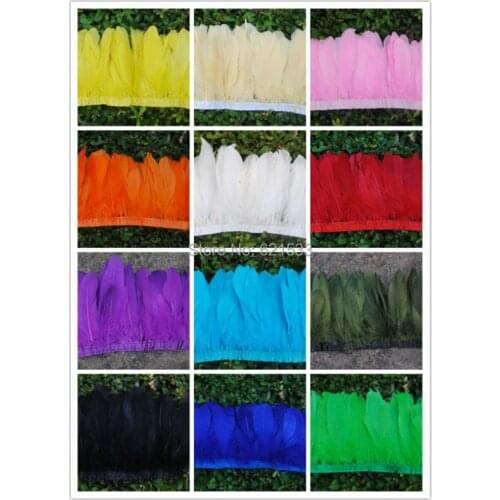 2Yards/lot!4-6 inches Millinery craft trimming goose feather fringe costume decoration trim Multicolor freeshipping