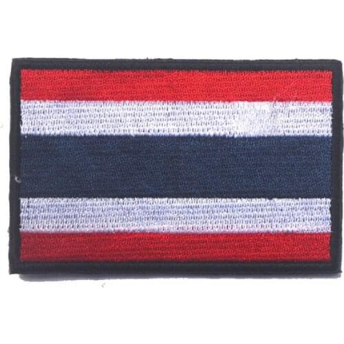 3D High Quality Embroidery Patches Armband Loops And Hook Thailand Flag Patch Military Tactical Clothing Backpack Caps Badges