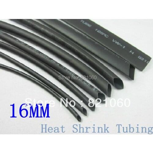 5Meter* Black Heat Shrinkable Tube 16mm Inner Diameter Insulation 16MM Heat Shrink Tubing