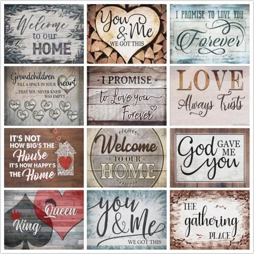 Full Drill Diamond Painting 5D DIY "Love Paradise House" Picture Rhinestone Mosaic Text Diamond Embroidery Wall Home Decoration