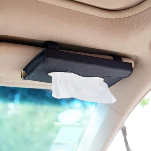Car Tissue Box Towel Sets Car Sun Visor Tissue Box Holder Auto Interior Storage Decoration Car Accessories For Auto Storage